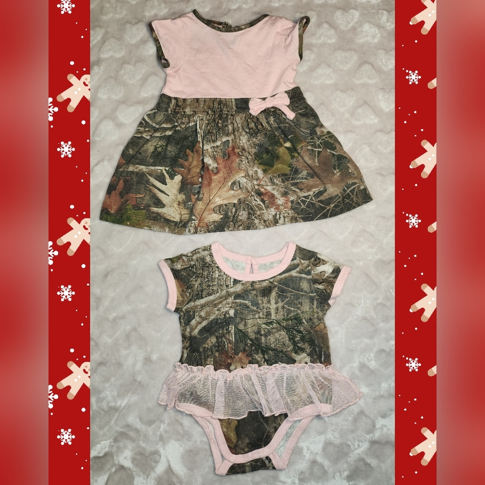 3M Pink Camo Dress and Onesie Girls Baby Clothes Infant Set Bass Pro Cabelas $10